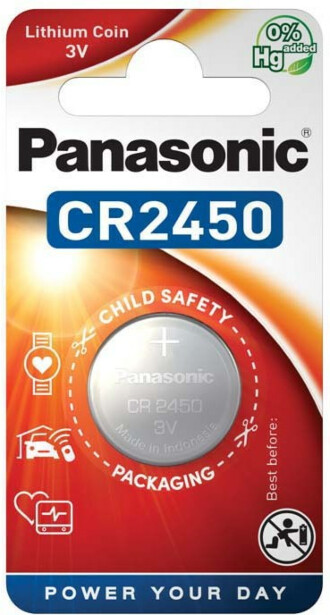 Paristo Panasonic Coin Lithium CR-2450EL, 1kpl/pkt