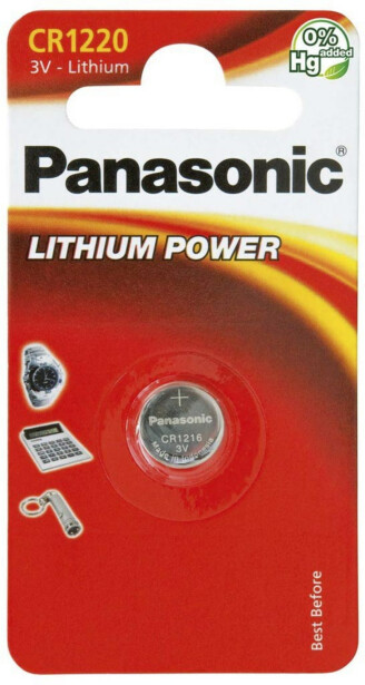 Paristo Panasonic Coin Lithium CR-1220EL, 1kpl/pkt