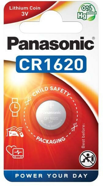 Paristo Panasonic Coin Lithium CR-1620EL, 1kpl/pkt