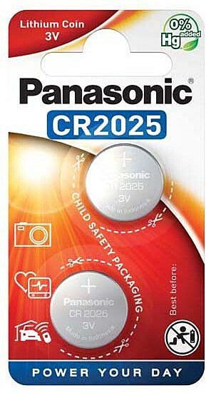 Paristo Panasonic Coin Lithium CR-2025EL, 2kpl/pkt