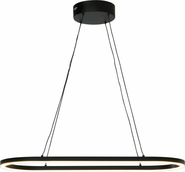 LED-kattovalaisin Aneta Lighting Oda, soikea, 75x30cm, musta