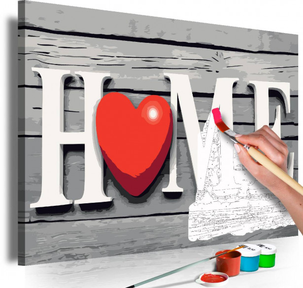 DIY-taulu Artgeist Home with Red Heart, 40x60cm