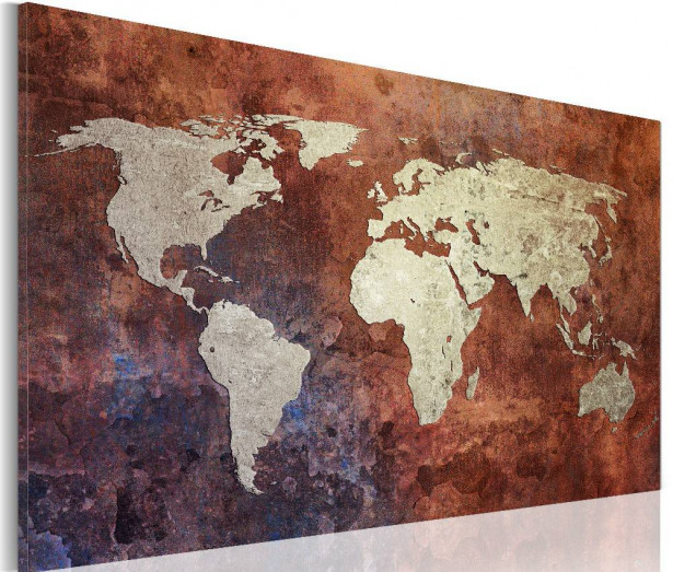 Artgeist Taulu Rusty maailman kartta, eri kokoja 