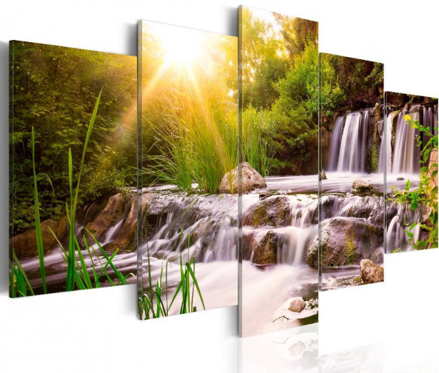 Canvas-taulu Artgeist Forest Waterfall, eri kokoja