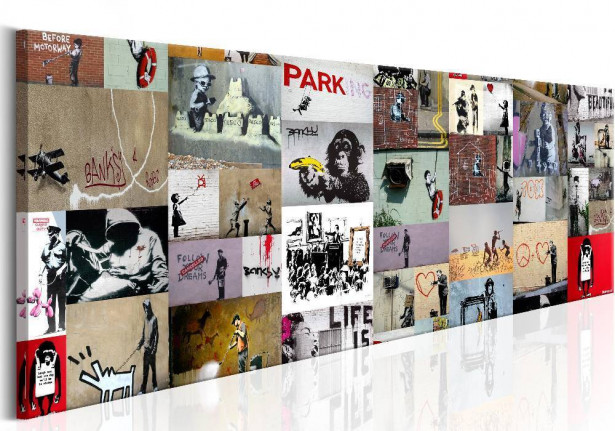 Canvas-taulu Artgeist Art of Collage: Banksy II, eri kokoja