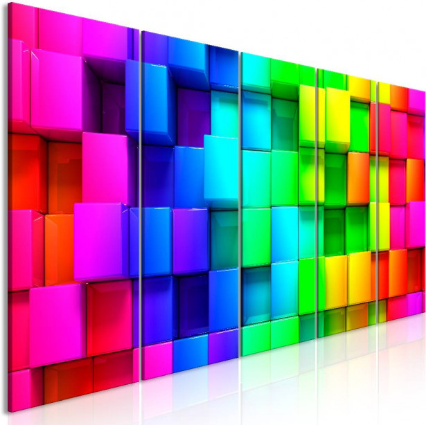 Canvas-taulu Artgeist Colourful Cubes, 5-osainen, eri kokoja