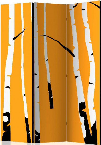 Sermi Artgeist Birches on the orange background, 135x172cm
