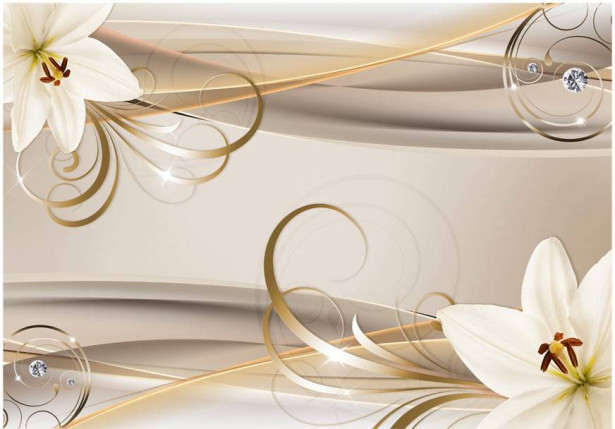 Sisustustarra Artgeist Lilies and The Gold Spirals, eri kokoja
