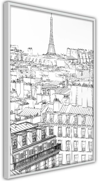 Juliste Artgeist Sketch of Paris, kehyksillä, eri kokoja