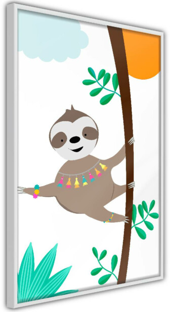 Juliste Artgeist Happy Sloth, kehyksillä, eri kokoja