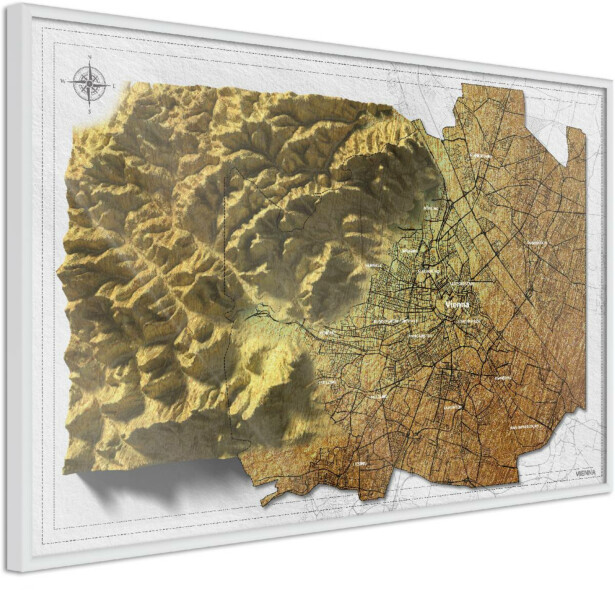Juliste Artgeist Isometric Map: Vienna, kehyksillä, eri kokoja