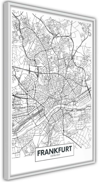 Juliste Artgeist Map of Frankfurt, kehyksillä, eri kokoja 