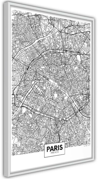 Juliste Artgeist Map of Paris, kehyskartongilla, kehyksillä, eri kokoja