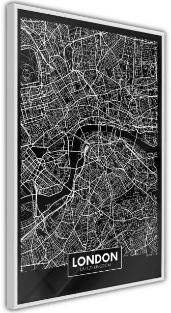 Juliste Artgeist Dark Map of London, kehyksillä, eri kokoja