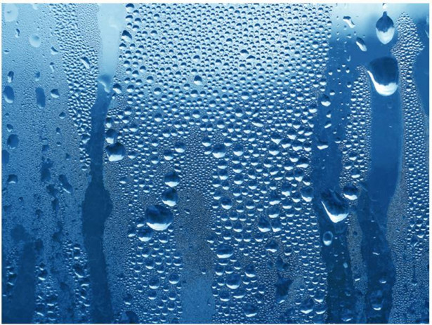 Kuvatapetti Artgeist Vesi putoaa - sininen lasi, eri kokoja