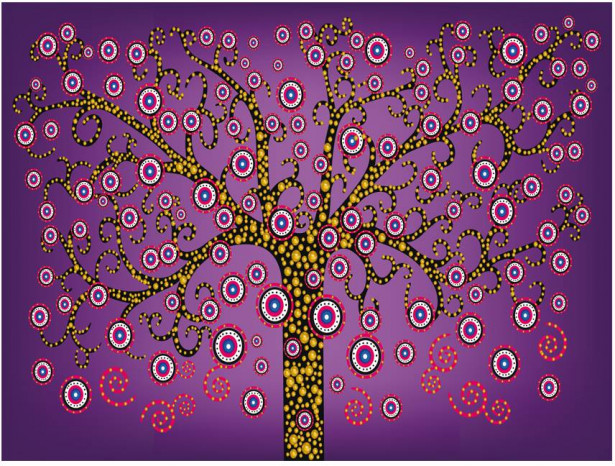 Kuvatapetti Artgeist Abstract: violet tree, eri kokoja
