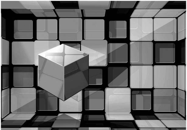 Kuvatapetti Artgeist Rubik's cube in gray, eri kokoja