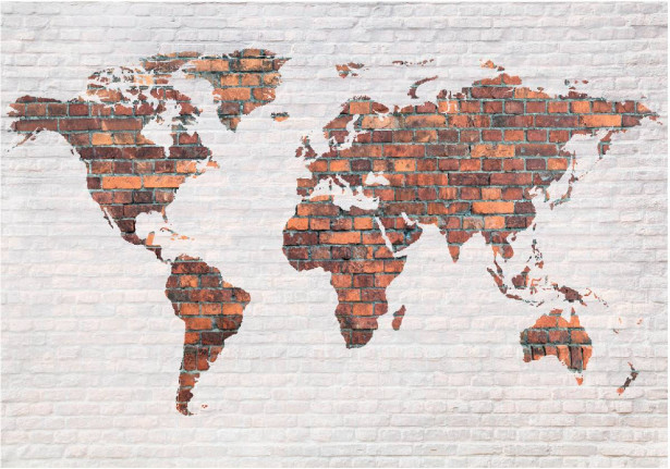 Kuvatapetti Artgeist World Map: Brick Wall, eri kokoja