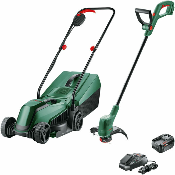 Akkukonesetti Bosch EasyMower 18V-32-200 + EasyGrassCut 18V-26, 4.0Ah akulla