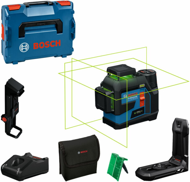 Linjalaser Bosch Professional GLL 12V-100-33 CG, 12V, 2.0Ah akulla + L-Boxx