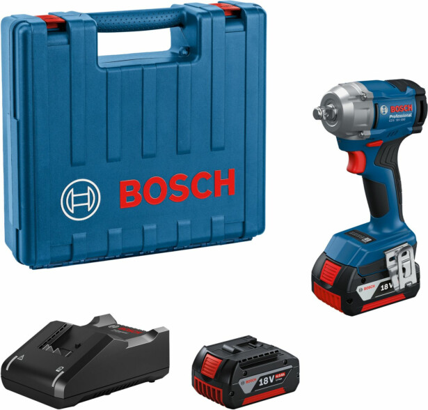 Akkuiskumutterinväännin Bosch Professional GDS 18V-350, 18V, 2x4.0Ah akuilla + L-Case