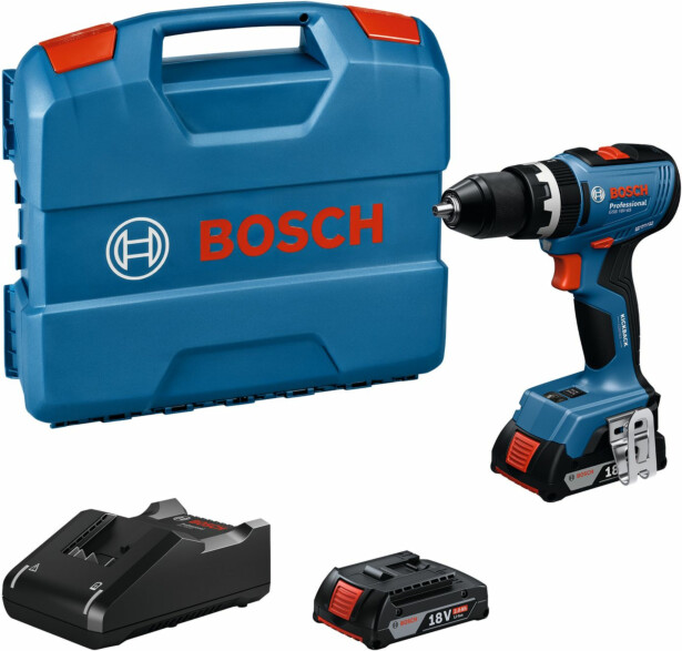 Akkuiskuporakone Bosch Professional GSB 18V-65, 18V, 2x2.0Ah akuilla + L-Case