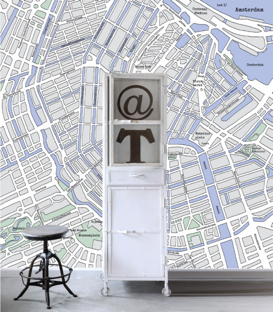 Esta Paneelitapetti PhotowallXL Street Map Amsterdam 157712 2790x2790 mm |  