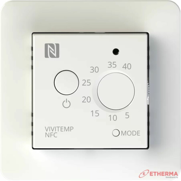 Lattialämmitystermostaatti Etherma, ETH-BASIC-NFC, kytkimellä 