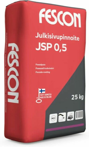 Julkisivupinnoite Fescon JSP 0,5 mm valkoinen 25 kg