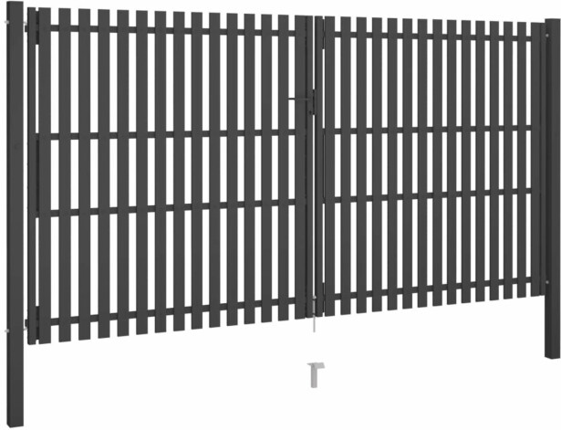 Puutarhan aitaportti, teräs 4x2.5m, antrasiitti