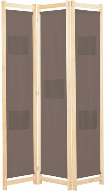 3-paneelinen tilanjakaja ruskea 120x170x4 cm kangas_1