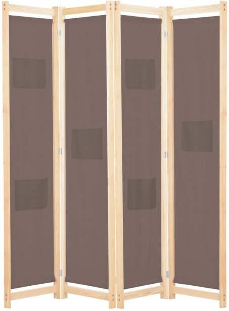 4-paneelinen tilanjakaja ruskea 160x170x4 cm kangas_1
