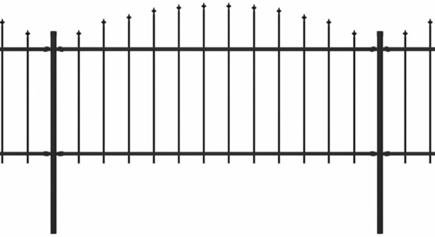 Puutarha-aita, keihäskärjillä, teräs, (0.5-0.75)x3.4m, musta