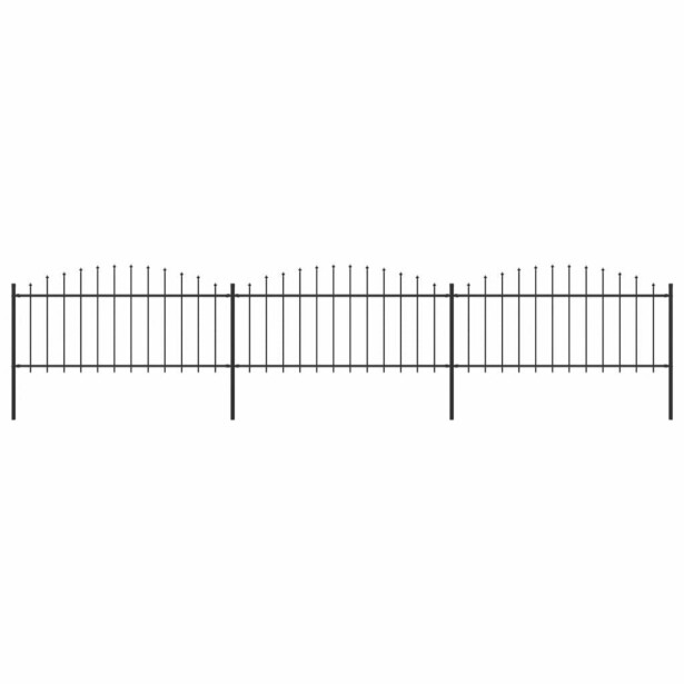 Puutarha-aita, keihäskärjillä, teräs, (0.5-0.75)x5.1m, musta