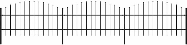 Puutarha-aita, keihäskärjillä, teräs, (0.75-1)x5.1m, musta