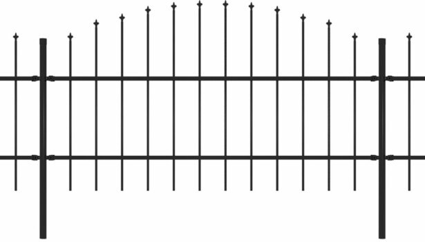 Puutarha-aita, keihäskärjillä, teräs, (0.75-1)x10.2m, musta