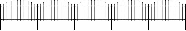 Puutarha-aita, keihäskärjillä, teräs, (1.25-1.5)x8.5m, musta