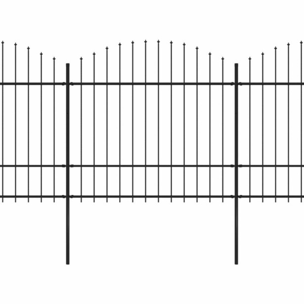 Puutarha-aita, keihäskärjillä, teräs, (1.5-1.75)x3.4m, musta