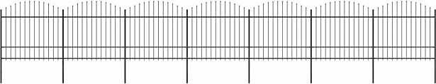 Puutarha-aita, keihäskärjillä, teräs, (1.5-1.75)x11.9m, musta