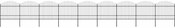 Puutarha-aita, keihäskärjillä, teräs, (1.5-1.75)x15.3m, musta