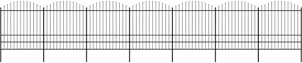 Puutarha-aita, keihäskärjillä, teräs, (1.75-2)x11.9m, musta