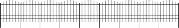 Puutarha-aita, keihäskärjillä, teräs, (1.75-2)x15.3m, musta