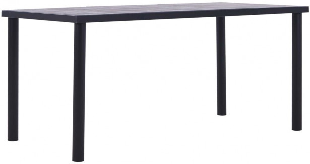 Ruokapöytä musta ja betoninharmaa 160x80x75 cm mdf_1