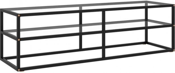 Tv-taso musta karkaistu lasi 140x40x40 cm_1
