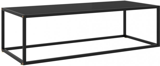 Sohvapöytä musta mustalla lasilla 120x50x35 cm_1