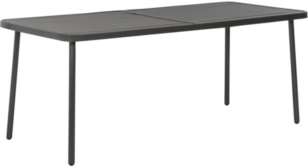 Puutarhapöytä, 180x83x72 cm, teräs, tummanharmaa