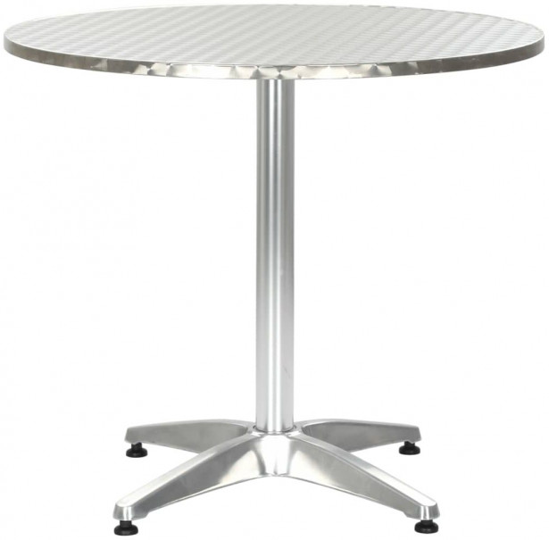 Puutarhapöytä, hopea, 80x70 cm, alumiini