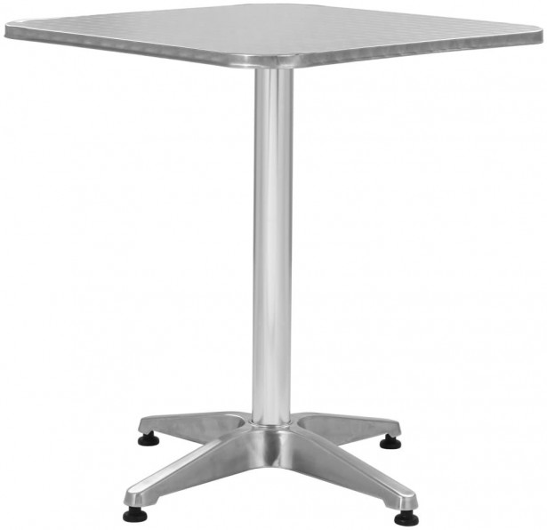 Puutarhapöytä, hopea, 60x60x70 cm, alumiini