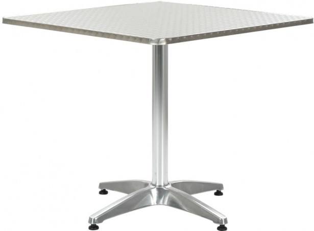 Puutarhapöytä, hopea, 80x80x70 cm, alumiini