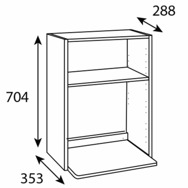 Mikrokaapin runko Ideal Keittiöt 500x703x340mm valkoinen